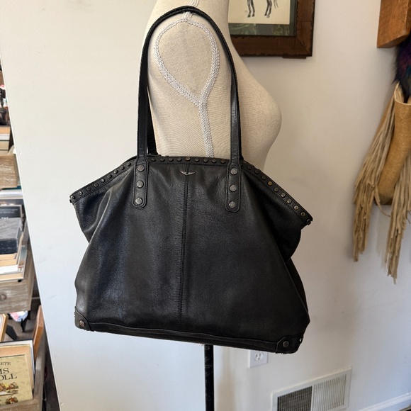 ZADIG & VOLTAIRE Leather Studded Black Tote - Picture 1 of 7